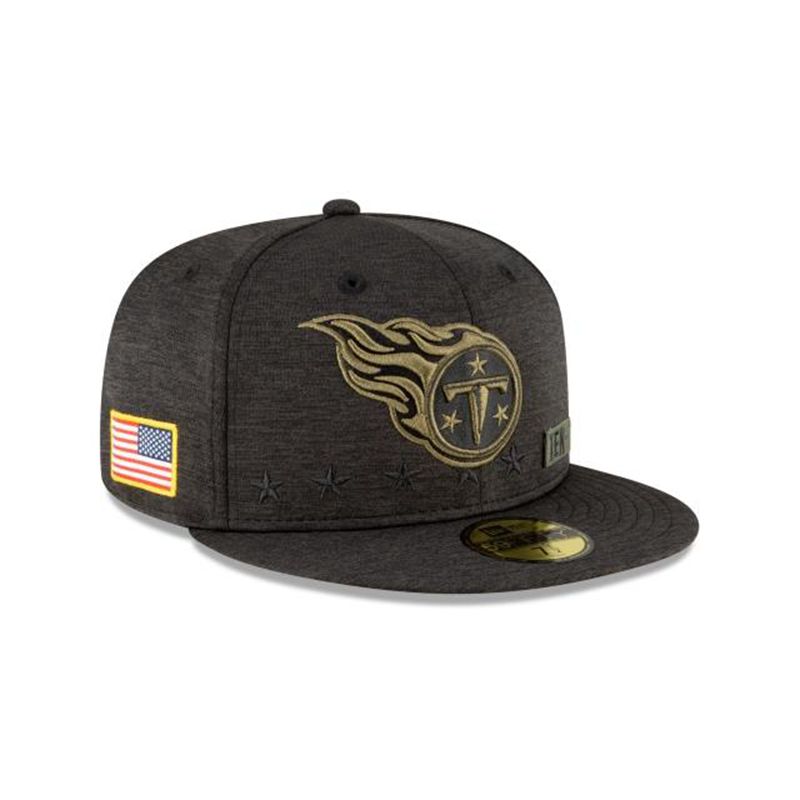 NFL Tennessee Titans Salute To Service 59Fifty Fitted (XZP9082) - Black New Era Caps